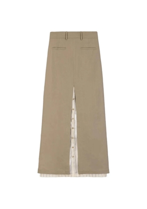 Alysi layered front-slit maxi skirt - Green