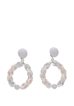 Vintage interlocking-link hoop earrings - Neutrals