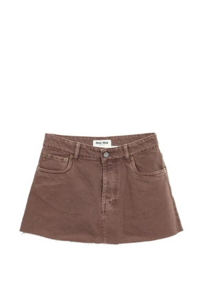 Miu Miu Pre-Owned denim mini skirt - Brown