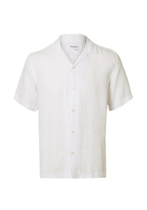 SELECTED short-sleeved linen shirt - White