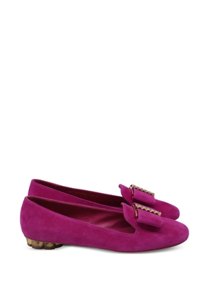 Ferragamo Pre-Owned Sarno bow-accent loafers - Pink