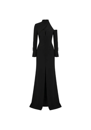 Gemy Maalouf asymmetric-neckline button-down dress - Black