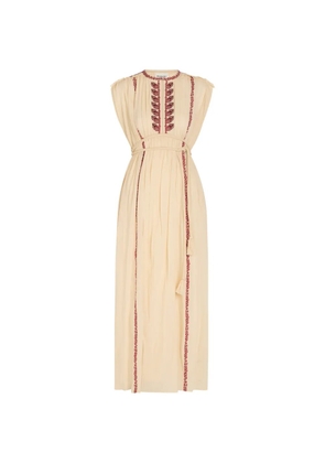 MARANT ÉTOILE embroidered rope-belt maxi dress - Neutrals