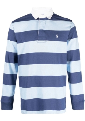 Polo Ralph Lauren embroidered-logo striped polo shirt - Blue