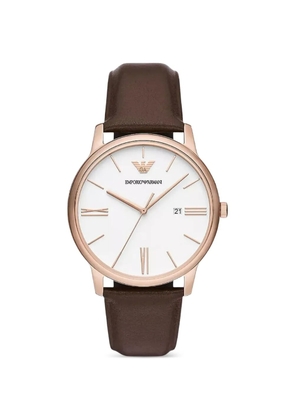 Emporio Armani three-hand date 42mm watch - White