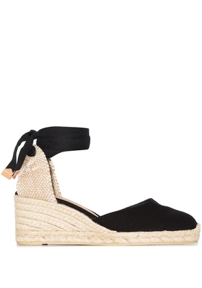 Castañer Carina 60 ankle-tie wedge sandals - Black