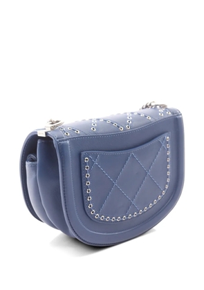 CHANEL Pre-Owned 2018 mini Coco Eyelets Round Flap shoulder bag - Blue