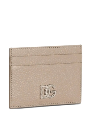 Dolce & Gabbana calfskin card holder with logo - Neutrals