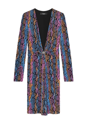Versace python-print midi dress - Black