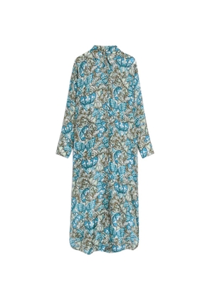 MOMONÌ Jau printed silk midi dress - Blue