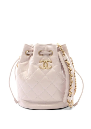 CHANEL Pre-Owned 2021s Matelassé chain-link bucket bag - Pink