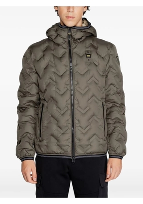 Blauer Piery chevron-quilted zip-up hooded jacket - Green