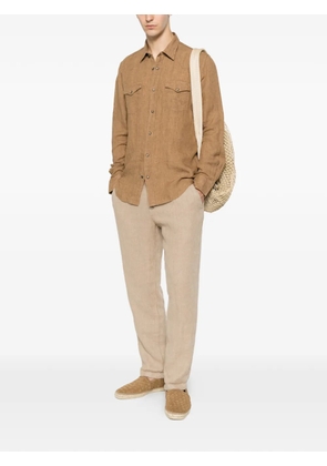 Alley Docks 963 western-yoke chest-pocket shirt - Brown