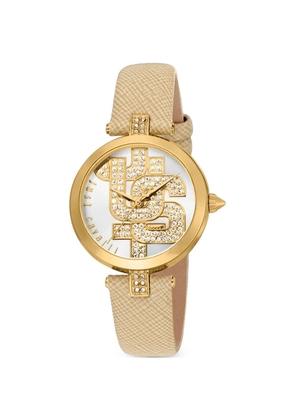 Just Cavalli Maiuscola crystal-embellished 32mm watch - Silver