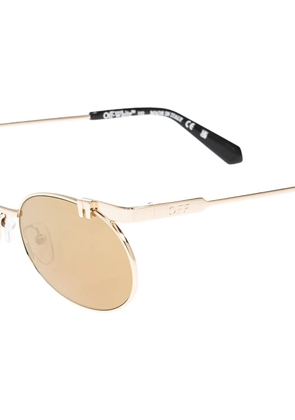Off-White oval-frame sunglasses - Gold