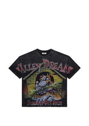 Vale Doghouse graphic-print rhinestone-embellished T-shirt - Black