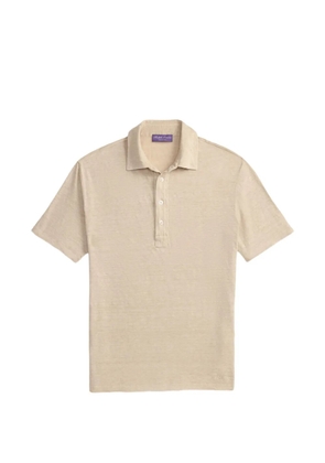Ralph Lauren Purple Label embroidered linen polo shirt - Neutrals