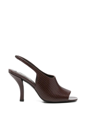 TOTEME lizard-embossed slingback sandals - Brown