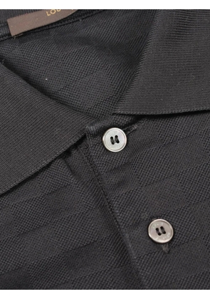Louis Vuitton Pre-Owned 2010s Damier embroidered polo shirt - Black