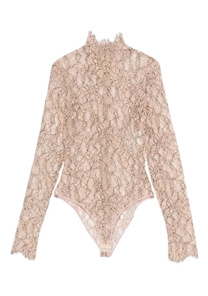 Valentino Garavani floral-lace high-neck bodysuit - Neutrals