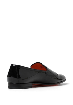 Santoni double-strap patent-leather loafers - Black