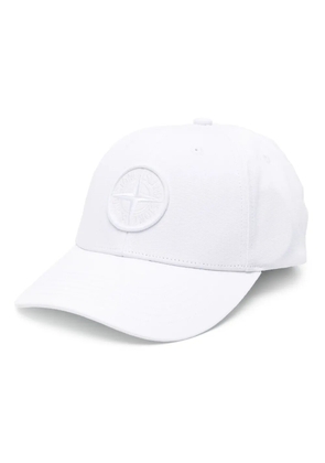 Stone Island embroidered-logo cotton cap - White