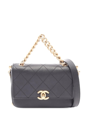 CHANEL Pre-Owned 2018-2019 CC Stitched Calfskin Flap Chain satchel - Black