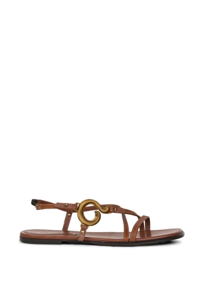 ETRO strappy leather flat sandals - Brown