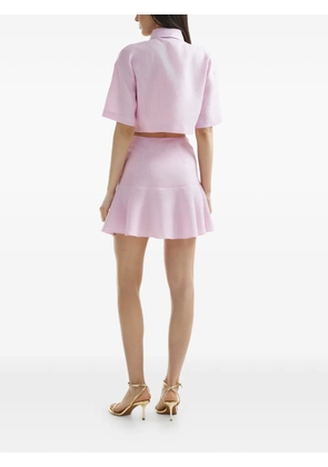Mia Peculiar Wave linen mini skirt - Pink
