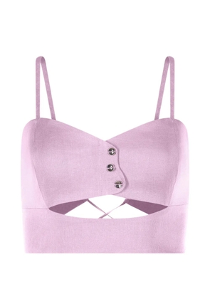 Mia Peculiar Wave linen corset top - Pink