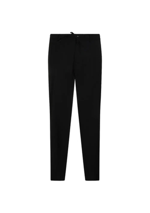 Canali drawstring-fastening belt-loop trousers - Black