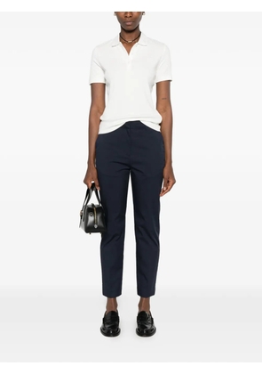 Gant ribbed-knit logo-embroidered polo top - White