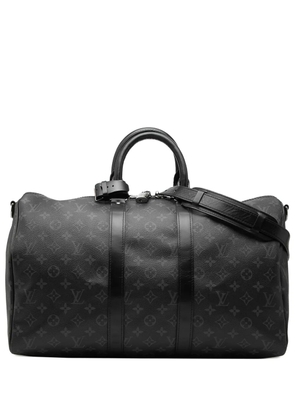 Louis Vuitton Pre-Owned 2018 Monogram Eclipse Keepall Bandouliere 45 travel bag - Black