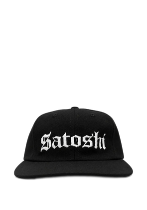 SATOSHI NAKAMOTO logo-embroidered cotton baseball cap - Black