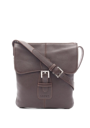 Loewe Pre-Owned 2000s buckle-detail cross body bag - Brown