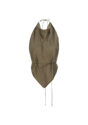 MANURÍ Thea 2.6 cowl-neck halterneck top - Green