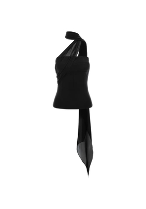 MANURÍ Elsa draped-panel top - Black