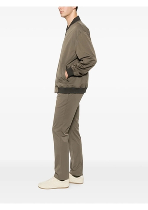 Karl Lagerfeld ribbed-trim zip-up bomber jacket - Green
