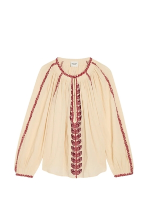 Etoile Lena embroidered pleated tunic - Neutrals