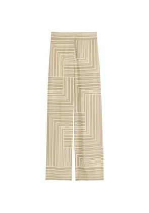 JOSEPH Dijon geometric-print silk trousers - Neutrals
