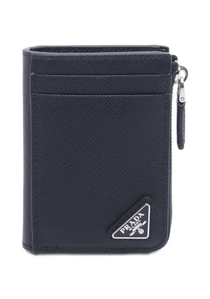 Prada Pre-Owned 2020s triangle-logo leather cardholder - Black