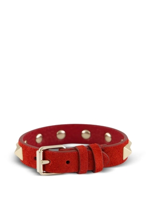 Valentino Garavani Rockstud suede bracelet - Red
