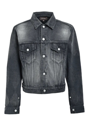 MASU diamond-pattern denim jacket - Black