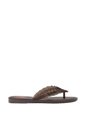 GANNI x Melissa ruffled-strap flip-flops - Brown