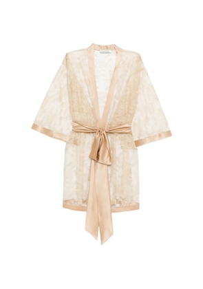 Carine Gilson lace robe - Neutrals