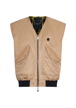 John Richmond flap-pocket zip-up gilet - Neutrals