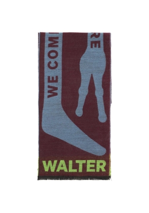Walter Van Beirendonck graphic-print fringed scarf - Red