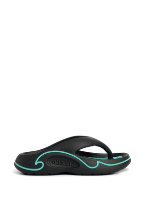 Rabanne logo-embossed flip-flops - Black