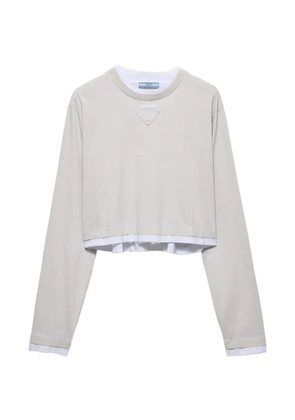 Prada long-sleeved jersey T-shirt - Grey