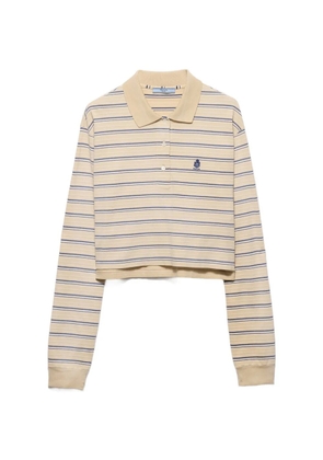 Prada striped piqué polo shirt - Neutrals